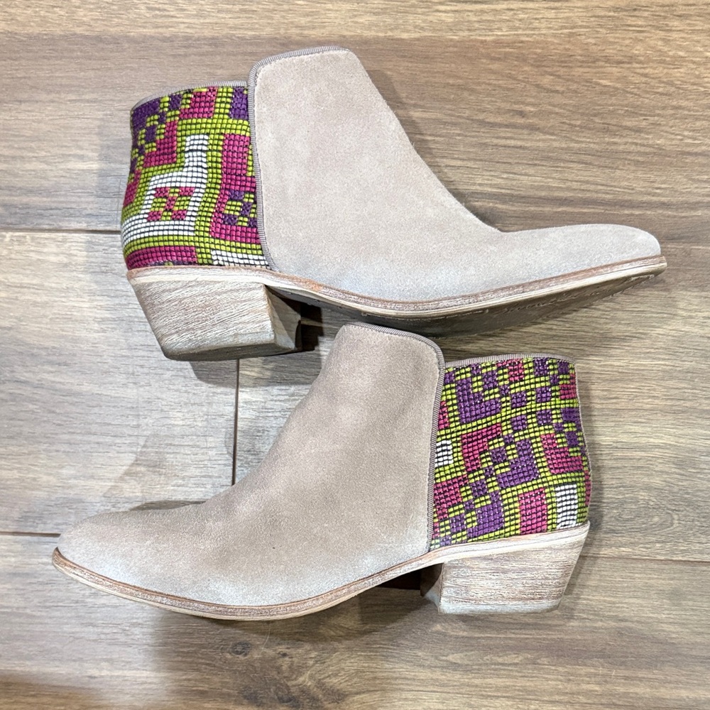 Sam Edelman Beige and Multicolor Ankle Boots